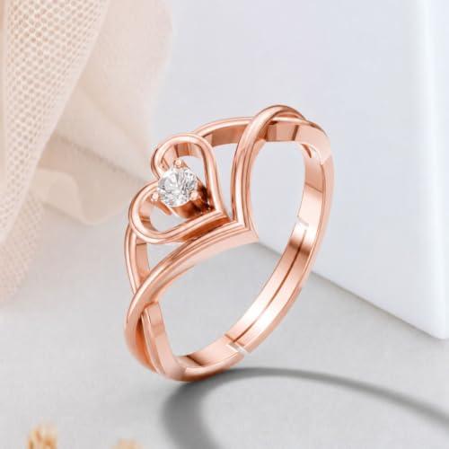 Image of Miss Highness 925 Silver Knot CZ Adjustable Ring for Women and Girls | Knot Design | Silver Jewellery With Authenticity Certificate | Gift for Girlfriend Wife | Casual Wear Ring