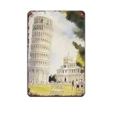 Leaning Tower of Pisa Druck, Retro-Poster, 
