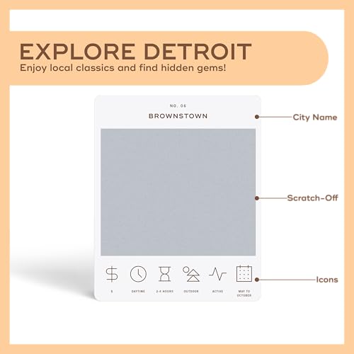 Image of Detroit Adventure Bucket List: 50 Scratch-Off Cards for Outdoor Activities, Tourist Attractions, and Road Trips - Perfect Travel Gift and Guide for Exploring Michigan