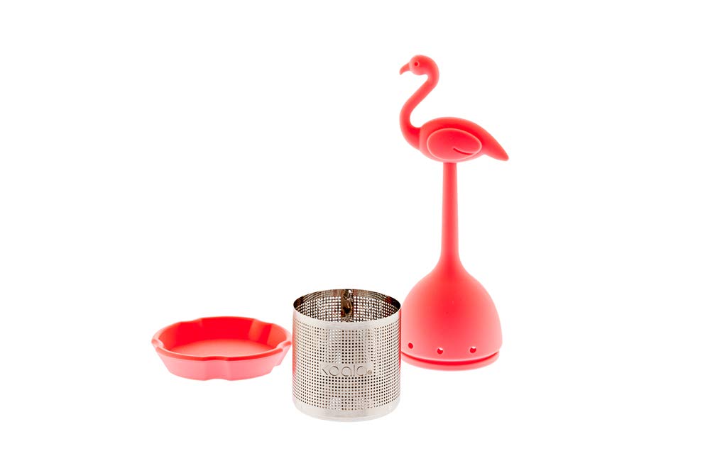 Koala Spain Infusor de Té Divertido, Forma de Flamenco, Base Antigoteo Silicona
