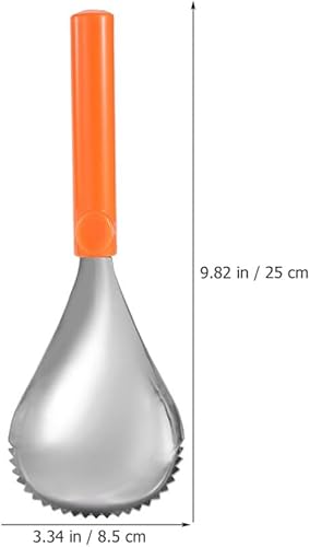 Miniatura 2 de MAGICLULU Cuchara dentada descorazonador de frutas, raspador de frutas, cuchara removedor de núcleo de calabaza, separador de pulpa de calabaza,