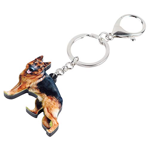 WEVENI Acrylic Cute German Shepherd Dog Keychain Charms Keyring Novelty Jewelry For Women Girls2