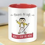 La mente es Maravillosa - Taza con Frase y dibujo. Regalo original y gracioso (Después del café. Don´t stop me now)