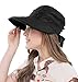 Bellady Women's Visor Hats UV Protection Summer Sun Hats Wide Brim Cap, Black