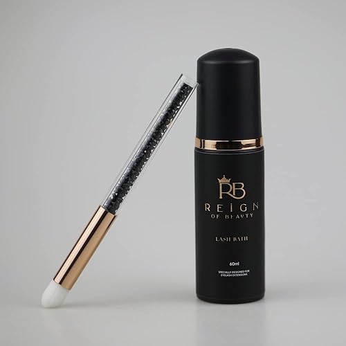 Miniatura 3 de Reign of Beauty - Limpiador profesional de pestañas para extensiones de pestañas, champú de pestañas de 2.3 fl oz, limpiador espumoso para