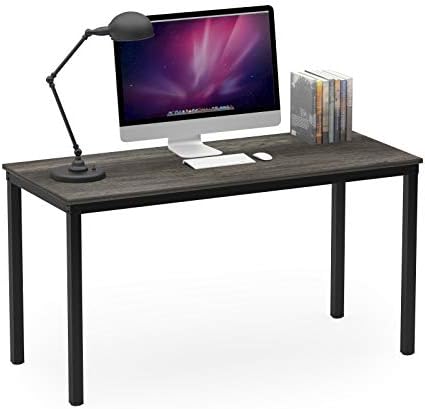 Teraves Computer Desk/Dining Table Office Desk Sturdy Writing Workstation for Home Office (39.37“, Beige + White Frame)