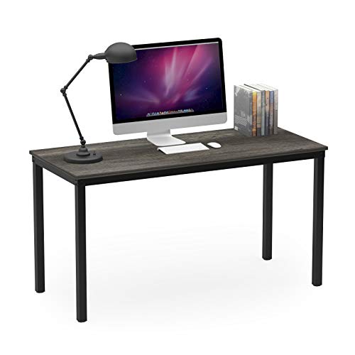 Teraves Computer Desk/Dining Table Office Desk Sturdy Writing Workstation for Home Office (39.37“, Beige + White Frame)