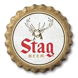 Desperate Enterprises STAG Beer Bottle Cap Sign - Garage Signs - Beer Signs - Vintage Metal Signs - Made in the USA - 18' Round