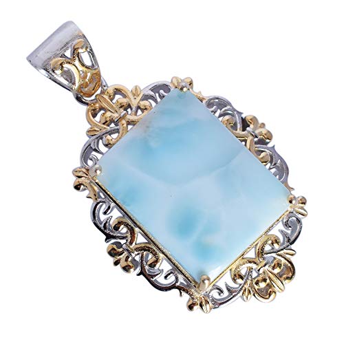 Pendentif en argent plaqué or anti-ternissement avec pierre précieuse naturelle