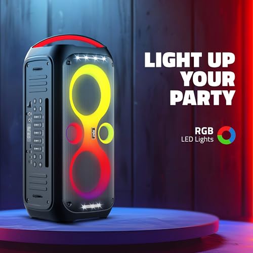 Image of Artis SoundPro 500 Portable Bluetooth Party Speaker with TWS /USB /TF Card /AUX Input /Guitar Input /Wireless Mic & Wireless Remote (Black) (100W RMS Output)