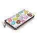 Produktbild JHGFG Colourful Macarons 2 RFID-Blocking-Reißverschluss für Damen Geldbörse Echtes Leder Clutch Long Card Holder Organizer Wallets Große Reisetasche