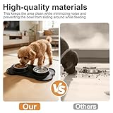 Futternapf Hunde Katzen, Fressnapf Hundenapf Kleine Hunde Napfset, Edelstahl Katzenapf Wassernapf Hund mit Nicht Kleckern, mit 1 Hundenapf Unterlage Rutschfest Silikon Tablett Matte( S 36 x 21 cm)