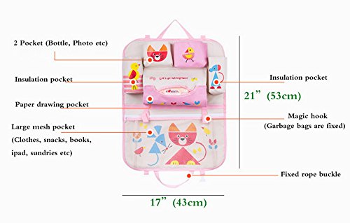 Luxury Backseat Car Organizer For Kids - Auto Seat Back Cover Protector and Storage - Fits Most Different Suv or Car (Blue whale)