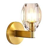 Apliques de Pared para Interiores, lámpara de Pared de Lujo con luz de Cobre, Acabado Dorado y Pantalla de Cristal, portalámparas G9, iluminación de Pared para Dormitorio, Sala de Estar, Restaurant