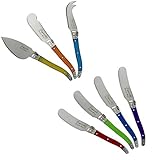 Laguiole 7-Piece Cheese Knife Set (Jewel) Stainless Steel Cheese Knives Set, Cheese Spreader &...