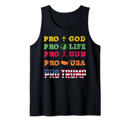 Pro Life Pro God Pro Gun Pro USA Pro Trump Drapeau USA 2ème trimestre Débardeur