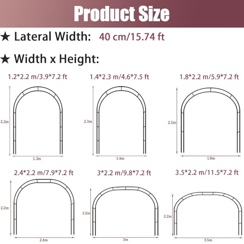 Arche de jardin en métal strong avec base stable pour rosier grimpant - 3