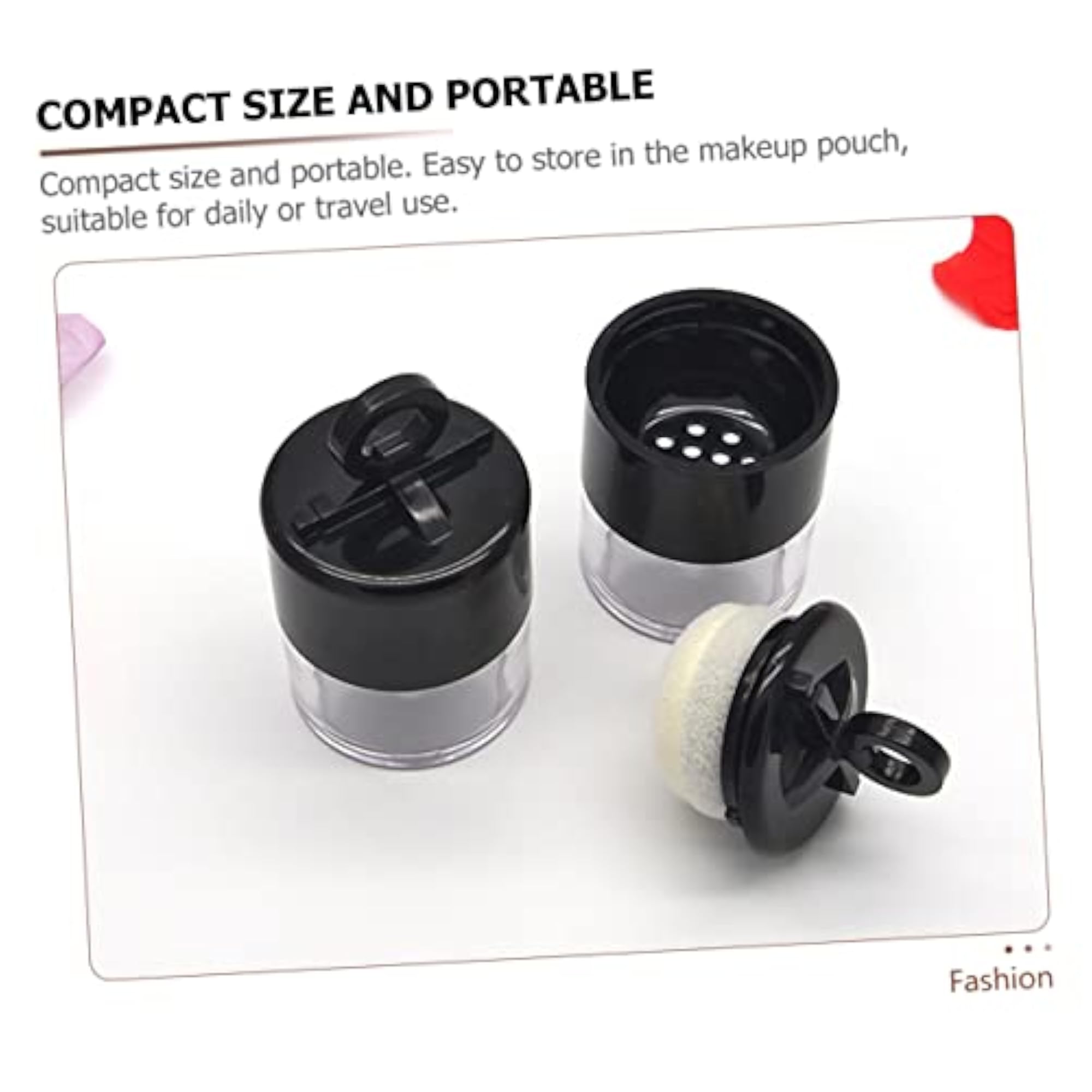 2pcs Portable Loose Powder Container Puff Box