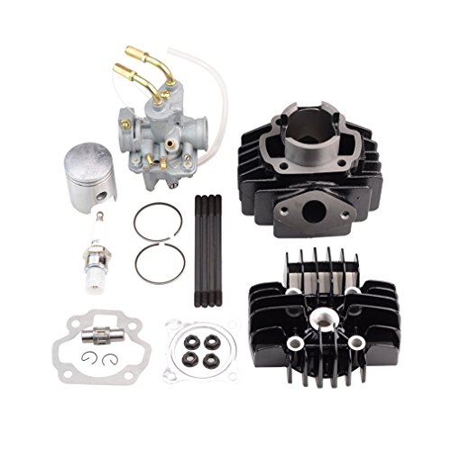 GOOFIT Carburador 20 Kit Cilindro Minimoto y Piston con Bujias de Encendido...