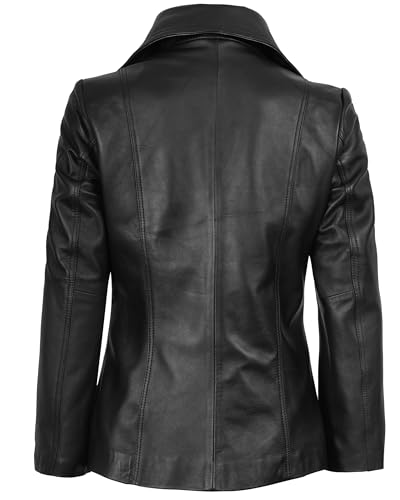 Decrum Real Leather Blazer Women - Casual Stylish Lambskin Leather Blazer for Women4