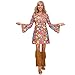 Spooktacular Creations Women 70s Hippie Costume Set Halloween Hippie Attire Dress for Halloween Costume Cosplay Party