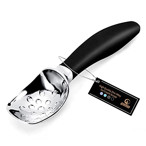 JENNIMER Ice Cream Scoop with Silica Gel Handle, Large Professional Commercial Ice Spoon Anti-Skid and Anti Freezing, Comfortable and Durable, Easy to Dig Out Frozen Dessert Such as Cream