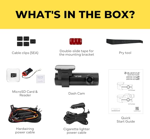 BlackVue DR970X-1CH Plus II Dash Cam – 4K UHD Front with STARVIS 2 & HDR, Fast Boot, USB-C, Video Playback via Wi-Fi, Cloud Remote Access, Smart Parking Mode Dashcam (64GB)