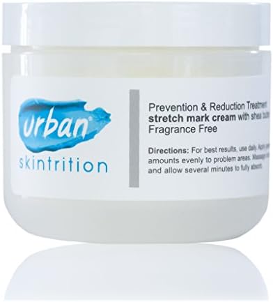 NEW FORMULA! - Urban Skintrition Prevention-Aid to fight Stretch Marks- 4 oz. /118 ml with Enhanced Shea Butter + Natural Botanical Extracts + Vitamins + Collagen Repairing Peptides (Paraben-free)