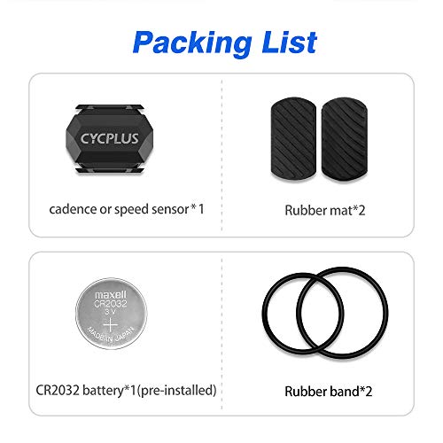 CYCPLUS Sensor de velocidade de bicicleta e sensor de cadência ANT+ Magnetless à prova d'água Micro