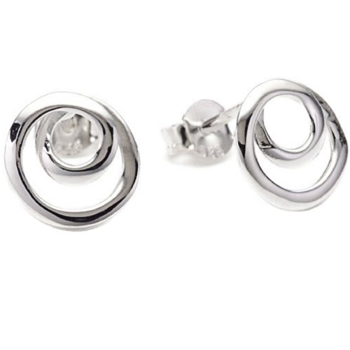 Preisvergleich Produktbild Vinani Ohrstecker Spirale glänzend Sterling Silber 925 Ohrringe OSGG