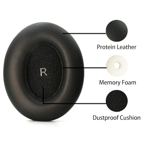 Earpads para audífonos inalámbricos Sennheiser Momentum 4 - Repuesto de almohadillas negras miniatura 3