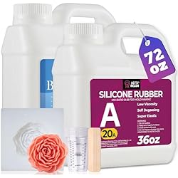 LET'S RESIN Silicone Mold Making Kit 72oz, 20A Non-Toxic Silicone Rubber for Mold Maker, Beginners, Ideal Liquid Silicone for Casting Resin, 3D Molds, 1:1 Mixing by Weight, Translucent