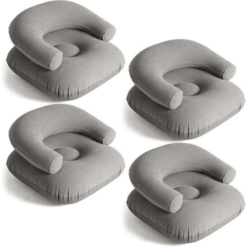 Pouf gonflable transparent pailleté : lot de 2 assises d'appoint amovibles salon