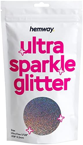 Hemway Premium Ultra Sparkle Glitter Multi Purpose Metallic Flake for Arts Crafts Nails Cosmetics Resin Festival Face Hair - Mother of Pearl Iridescent - Ultrafine (1/128" 0.008" 0.2mm) 100g / 3.5oz