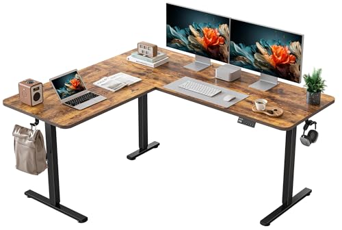 YIHAYO L Shaped Standing Desk Adjustable Height, 63 x 55