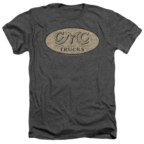 Gmc Vintage Oval Logo Unisex Adult Heather T Shirt for Men and Women, X-Large Charcoal