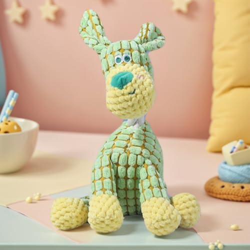 Upgraded Dog Plush Toy – Small Pet Supplies for Aggressive Chewers, Squeaky Stuffed Tool Green
