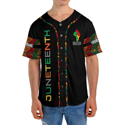 Custom Juneteenth Baseball Jersey Shirt Personalized Juneteenth 1865 Africa Freedom Shirt Black History Month Pride Flag Gift miniatura 2