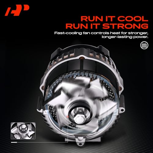 A-Premium Alternator Compatible with Freightliner Columbia 2008-2011, Cascadia 2008-2017, Coronado 2010-2017, M2 106, M2 112 & PeterBilt 382, 12V 200Amp Clockwise, Replace# 8600253, 400-12344 by A-premium - Image 6
