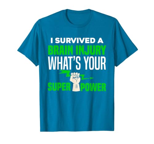I Survived Brain Injury Awareness, TBI, Brain Injury Survivor T-Shirt, Men, Sapphire Blue, XX-Large