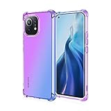HONLEN Custodia per Xiaomi MI 11 Case, (6.81" Inches) Trasparente Sfumato TPU Silicone Progettata, 4 Angoli rinforzati Case