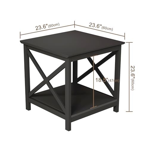 Image of ChooChoo End Table, 24 Inch End Table with 2-Tier Storage Shelf