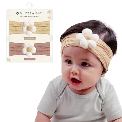 Image of Nintara Baby Hairband - Stretchable, Lightweight Accessory for Newborns | 5.5 inch x 3.1 inch, Buttery-Soft Headband Accessory for Newborns, Infants & Girls, Gentle on Skin, Ideal Gift for Baby Showers