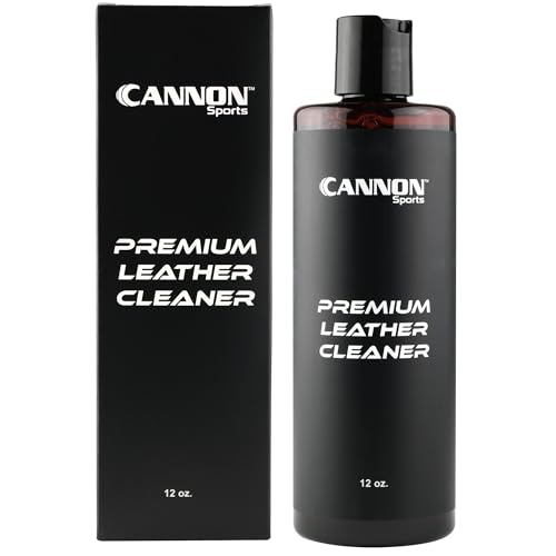 Cannon Sports Premium Leather Cleaner - Non-Toxic, Residue-Free Formula for Softball Baseball Gloves, Footballs, Sports Gear & More - Gently Cleans, Restores & Protects All Finished Leather
