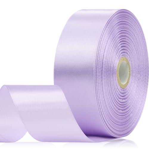 Apeseek 60 Yards Light Purple Satin Ribbon 1-1/2 Inch Solid Polyester Fabric Ribbon for Gift Wrapping Crafts Flower Bouquet Wedding Festival Christmas Halloween