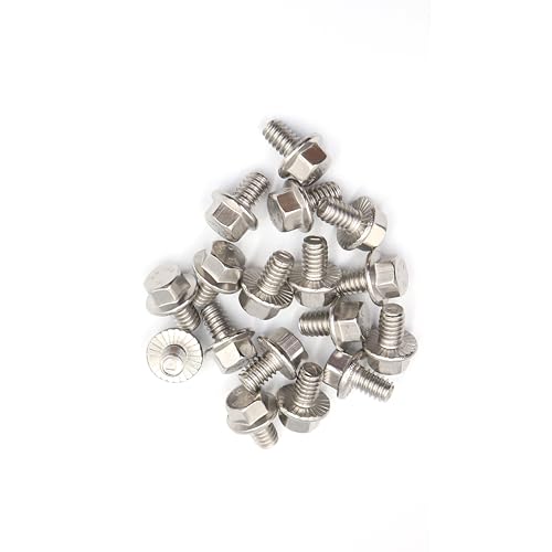 Image of cSeao 1 /4-20 x 1 Flanged Hex Head Bolts Flange Hexagon Screws, Stainless Steel 304, DIN 6921, 10 PCS