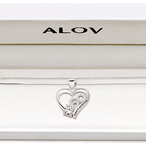 ALOV Jewelry Sterling Silver 60th Birthday Aged to Perfection Cubic Zirconia Pendant Necklace4