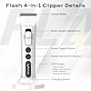 Kenchii Flash Dog Clippers for Grooming 4-in-1 Digital Cordless Cat & Dog Grooming Clipper for Pet Care, Precision Pet Grooming Trim, Shape, and Style Effortlessly, White