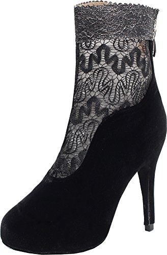 Bottes de danse à lacets pour femme finis les pieds douloureux bout rond noir 39