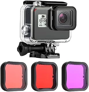 SOONSUN Waterproof Housing Case with Dive Filters for GoPro Hero 5 6 7 Black, Hero (2018)  45M Underwater Dive Housing Shell with Red, Light Red, Magenta Filters for GoPro 5/6/7 Black Cameras